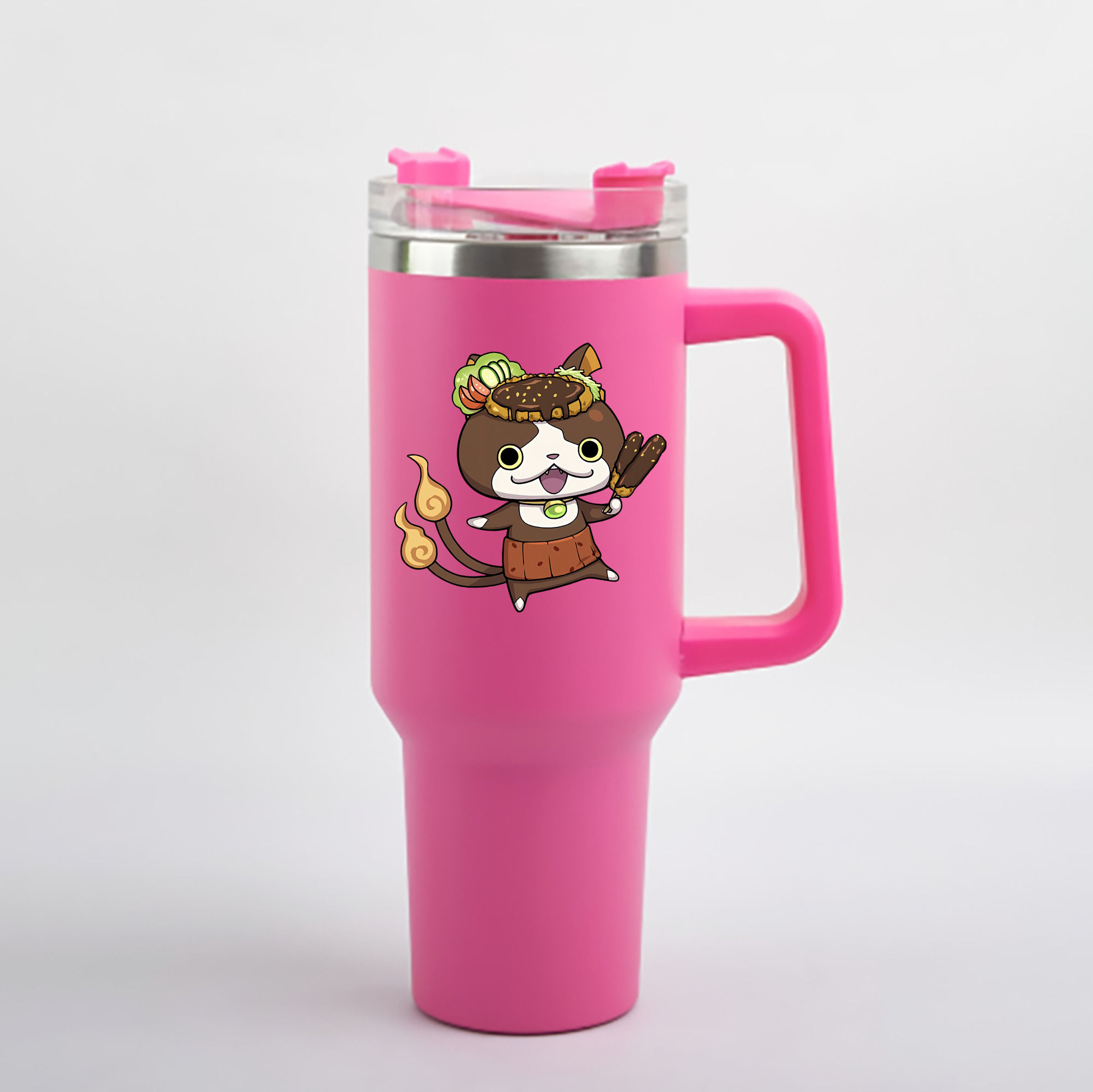 （画像用） 妖怪ウォッチ Yo-kai Watch 1200mL車用タンブラー - クリスタルステッカー（プラスチックストロー付き）
